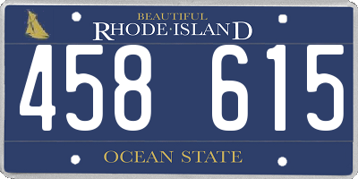 RI license plate 458615