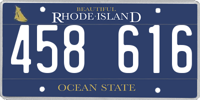 RI license plate 458616