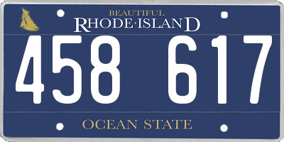 RI license plate 458617