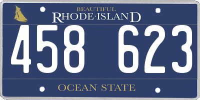 RI license plate 458623