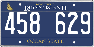 RI license plate 458629