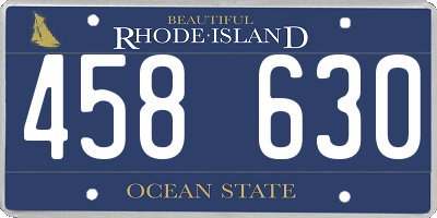 RI license plate 458630