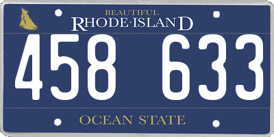 RI license plate 458633