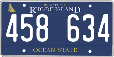 RI license plate 458634