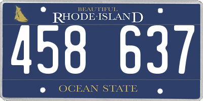 RI license plate 458637