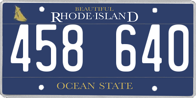 RI license plate 458640