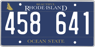 RI license plate 458641