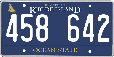 RI license plate 458642