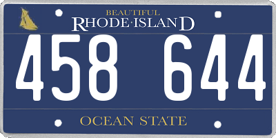 RI license plate 458644