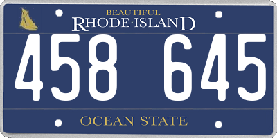 RI license plate 458645