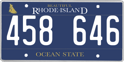 RI license plate 458646