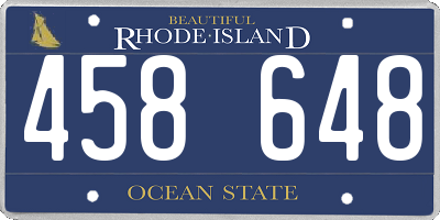RI license plate 458648