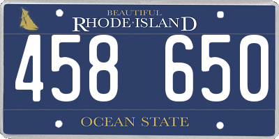 RI license plate 458650