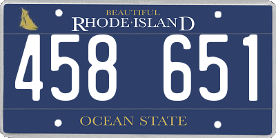 RI license plate 458651