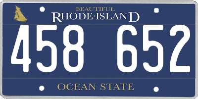 RI license plate 458652