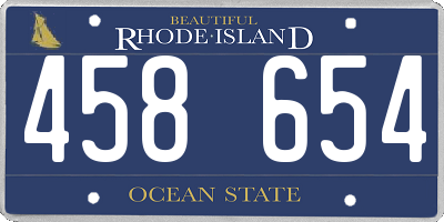 RI license plate 458654