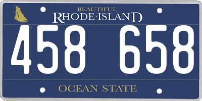 RI license plate 458658