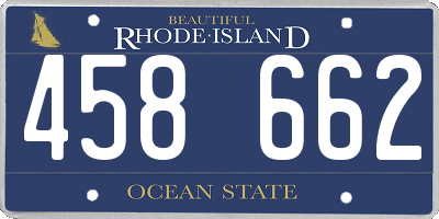 RI license plate 458662