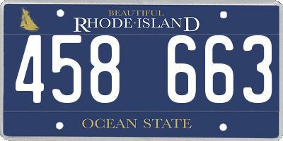 RI license plate 458663