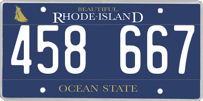 RI license plate 458667