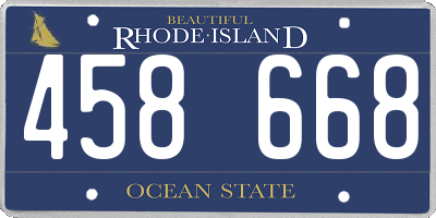 RI license plate 458668