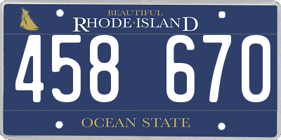 RI license plate 458670