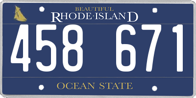 RI license plate 458671