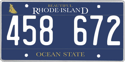 RI license plate 458672