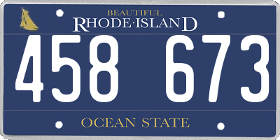 RI license plate 458673