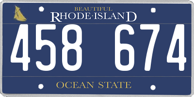 RI license plate 458674