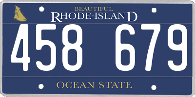 RI license plate 458679