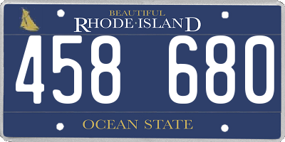 RI license plate 458680