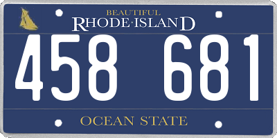 RI license plate 458681