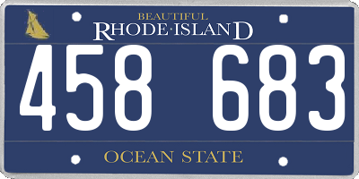 RI license plate 458683