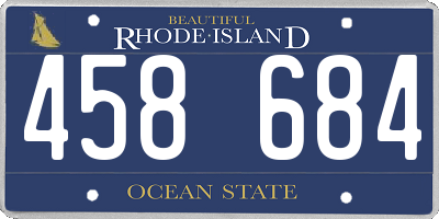 RI license plate 458684
