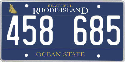 RI license plate 458685