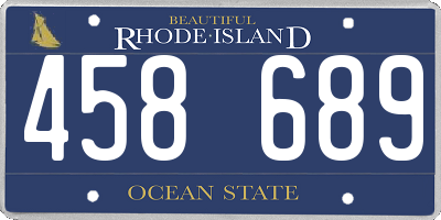 RI license plate 458689