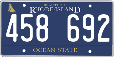 RI license plate 458692