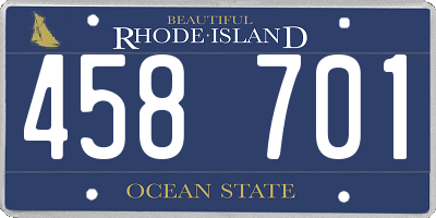 RI license plate 458701