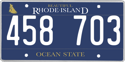 RI license plate 458703
