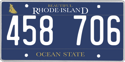 RI license plate 458706