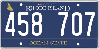 RI license plate 458707