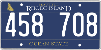 RI license plate 458708