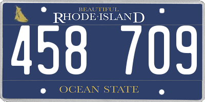 RI license plate 458709
