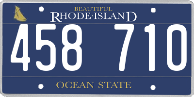 RI license plate 458710