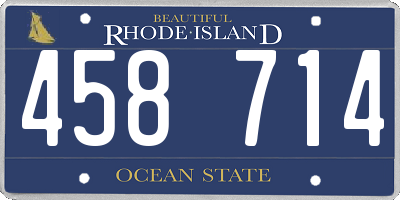RI license plate 458714
