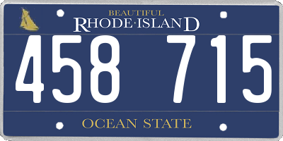 RI license plate 458715