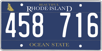 RI license plate 458716