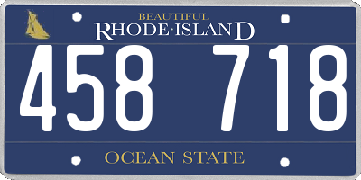 RI license plate 458718