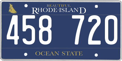 RI license plate 458720
